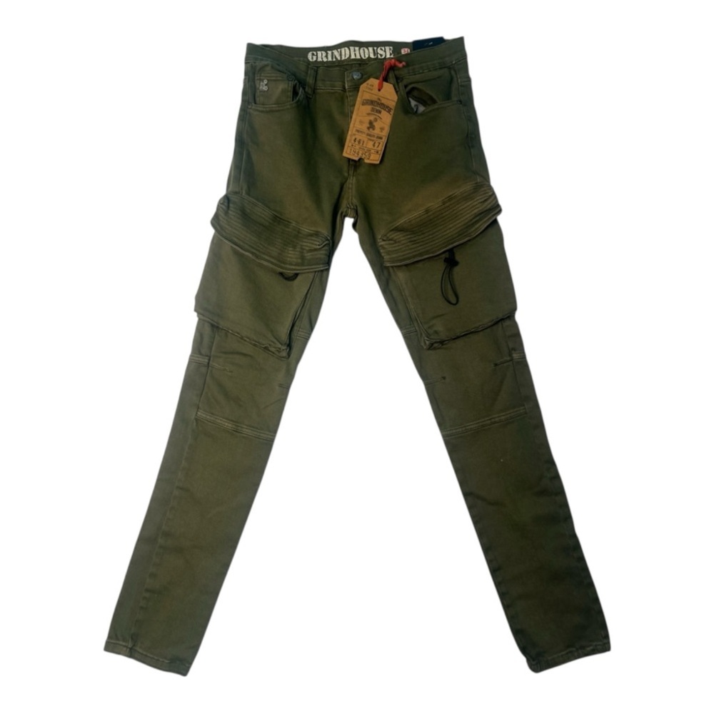 Sz various Olive Green Cargo style pocket jeans